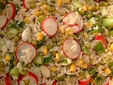 Colourful rice salad