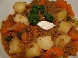 Potato and lentil dish